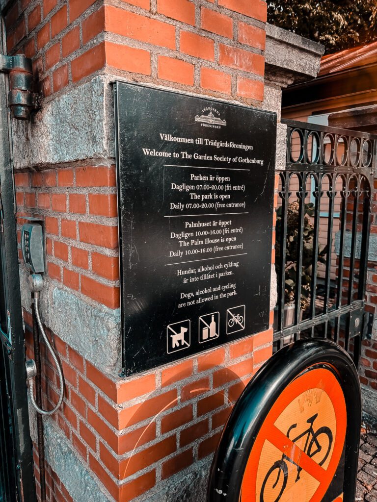 Hunde verboten Schild Palmenhaus Göteborg